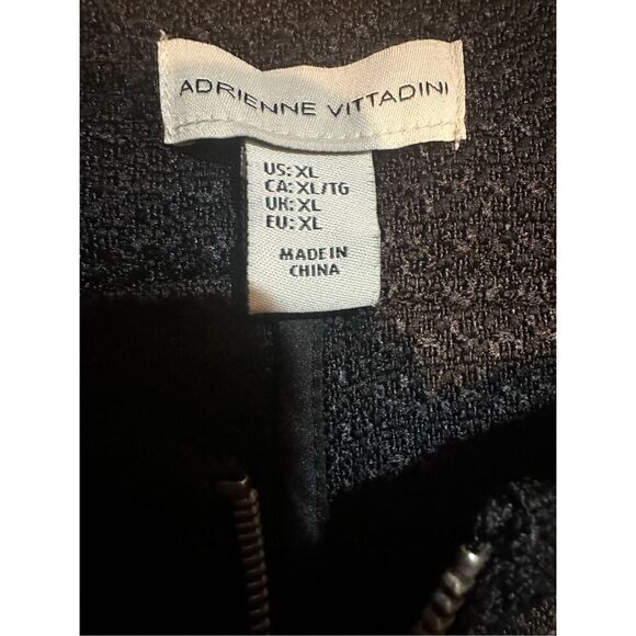 Adrienne Vittadini Womens Black Textured Zip-Up Blazer Sz XL - Picture 4 of 10